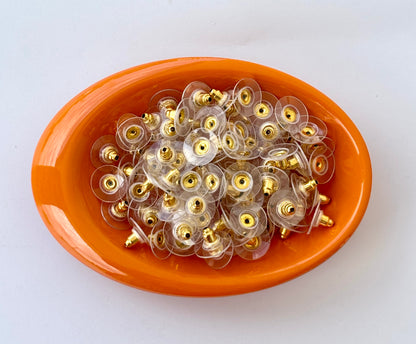 Gold and Silicone Earring Backs - Push Backs for Earrings