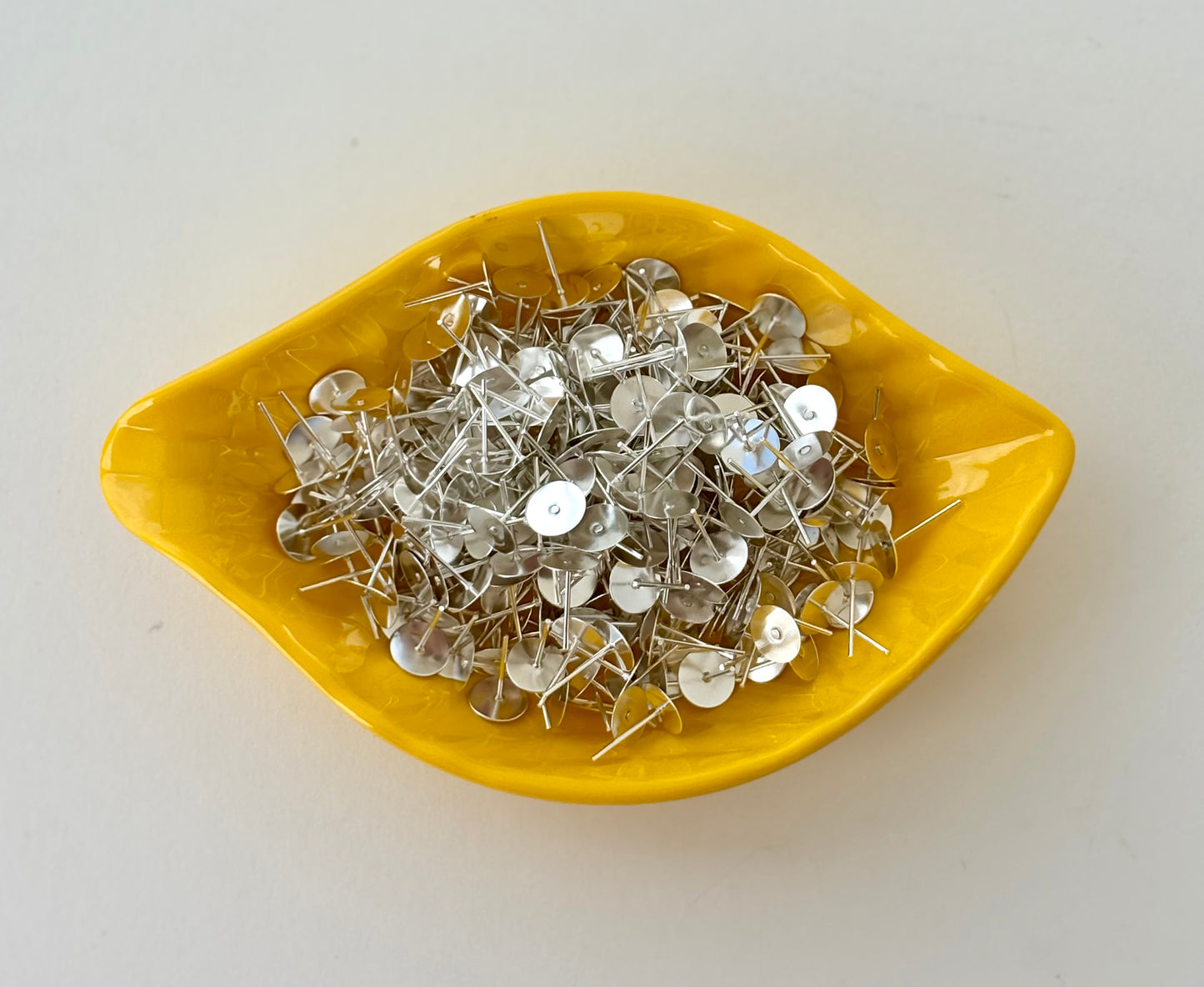 Flat Pad Earring Posts 8MM - Silver Tone Stud Earring Findings