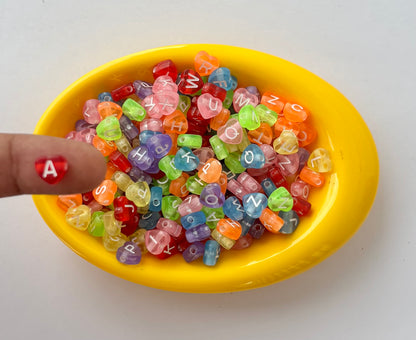 Colorful Heart Alphabet Beads