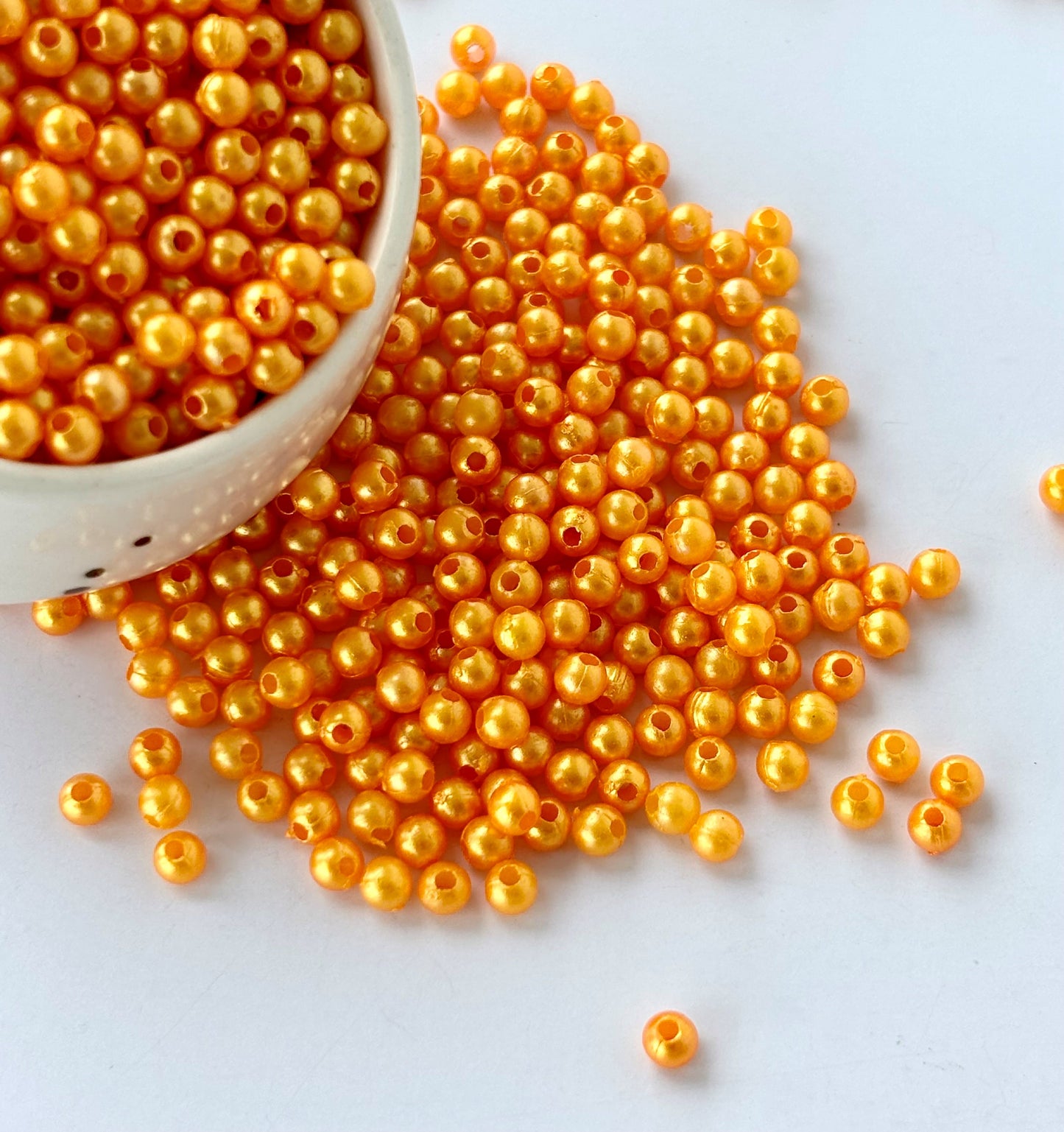 Orange Pearl Beads 3MM