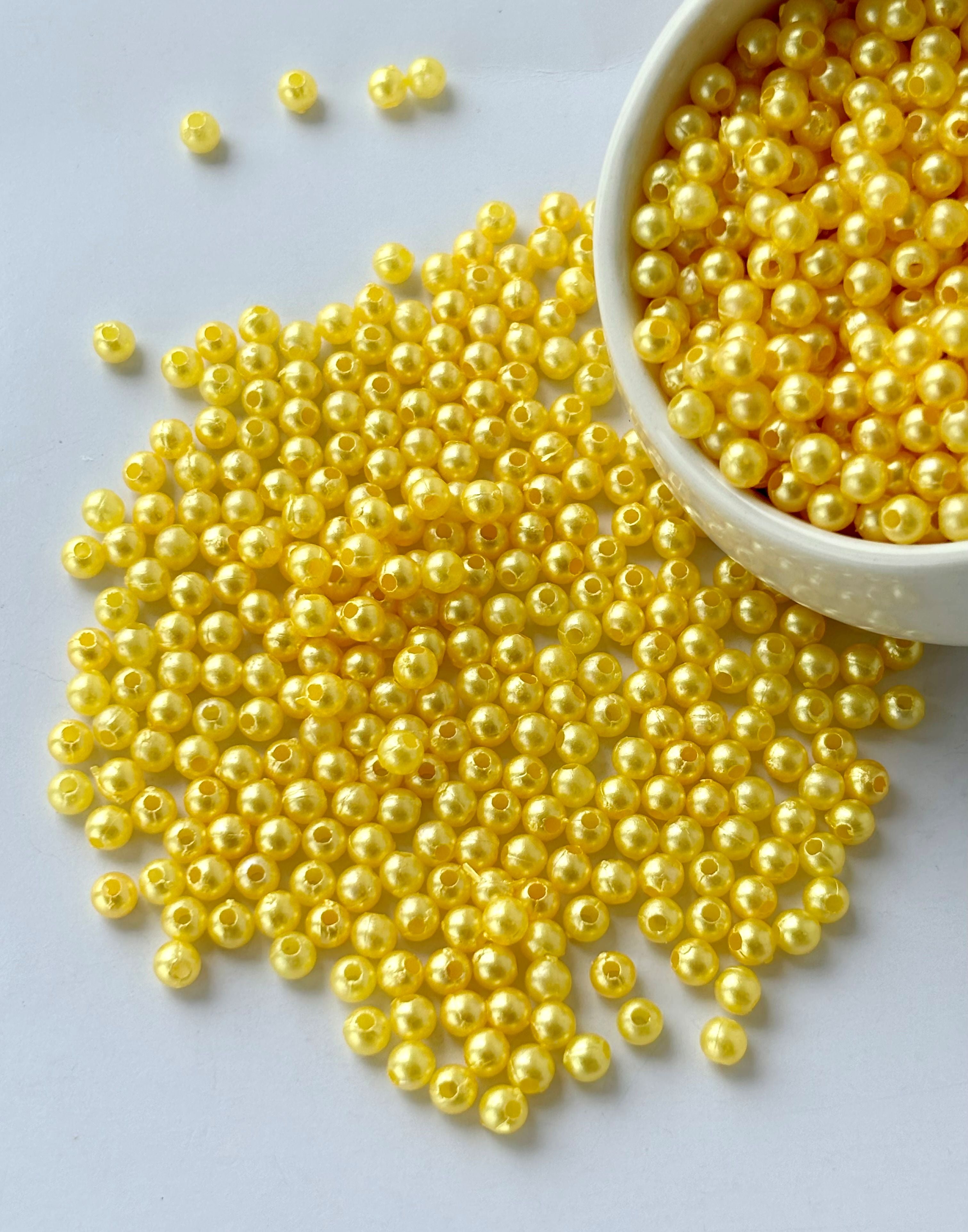Yellow Pearl Beads 3MM