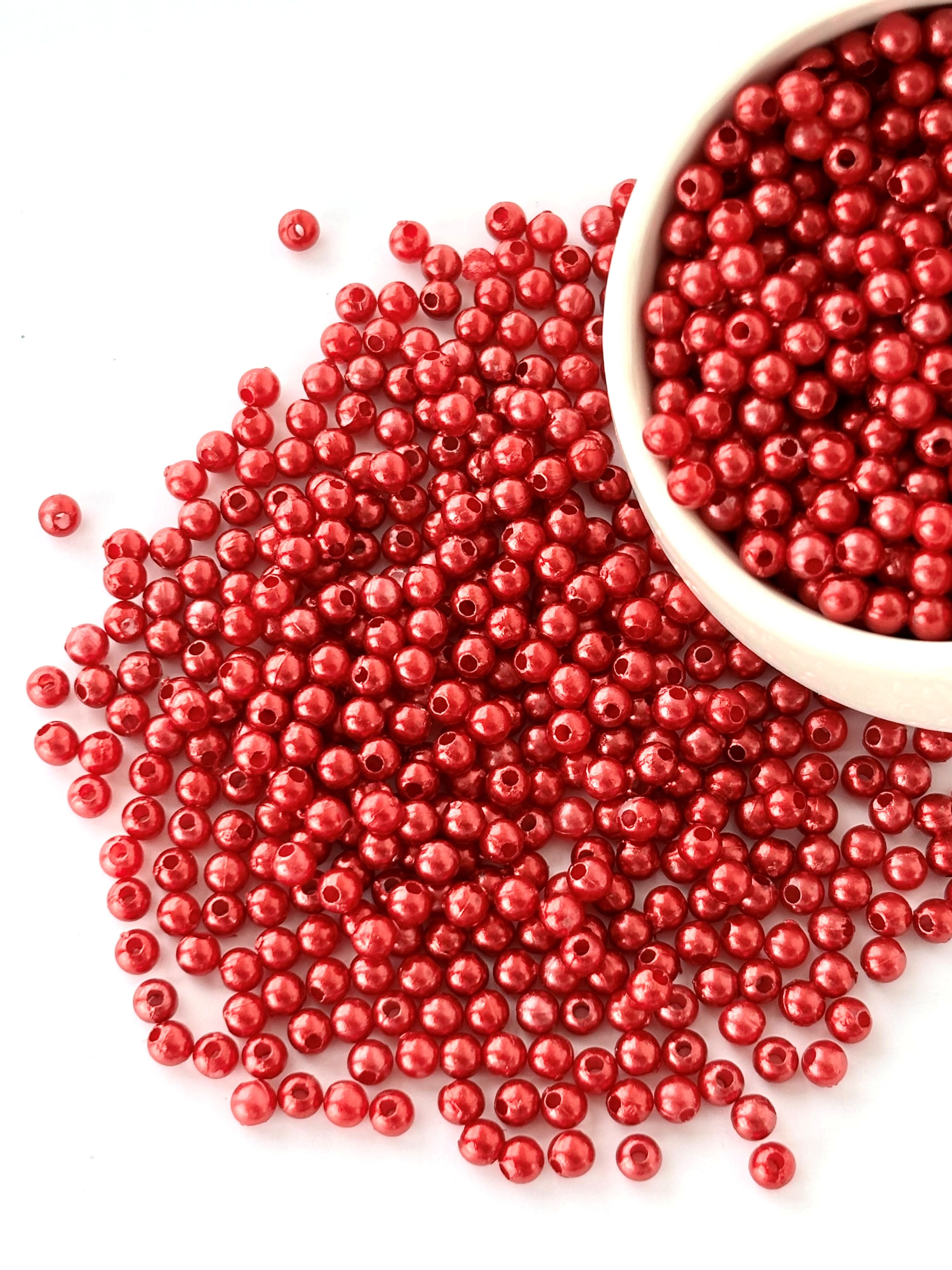 Red Pearl Beads 3MM