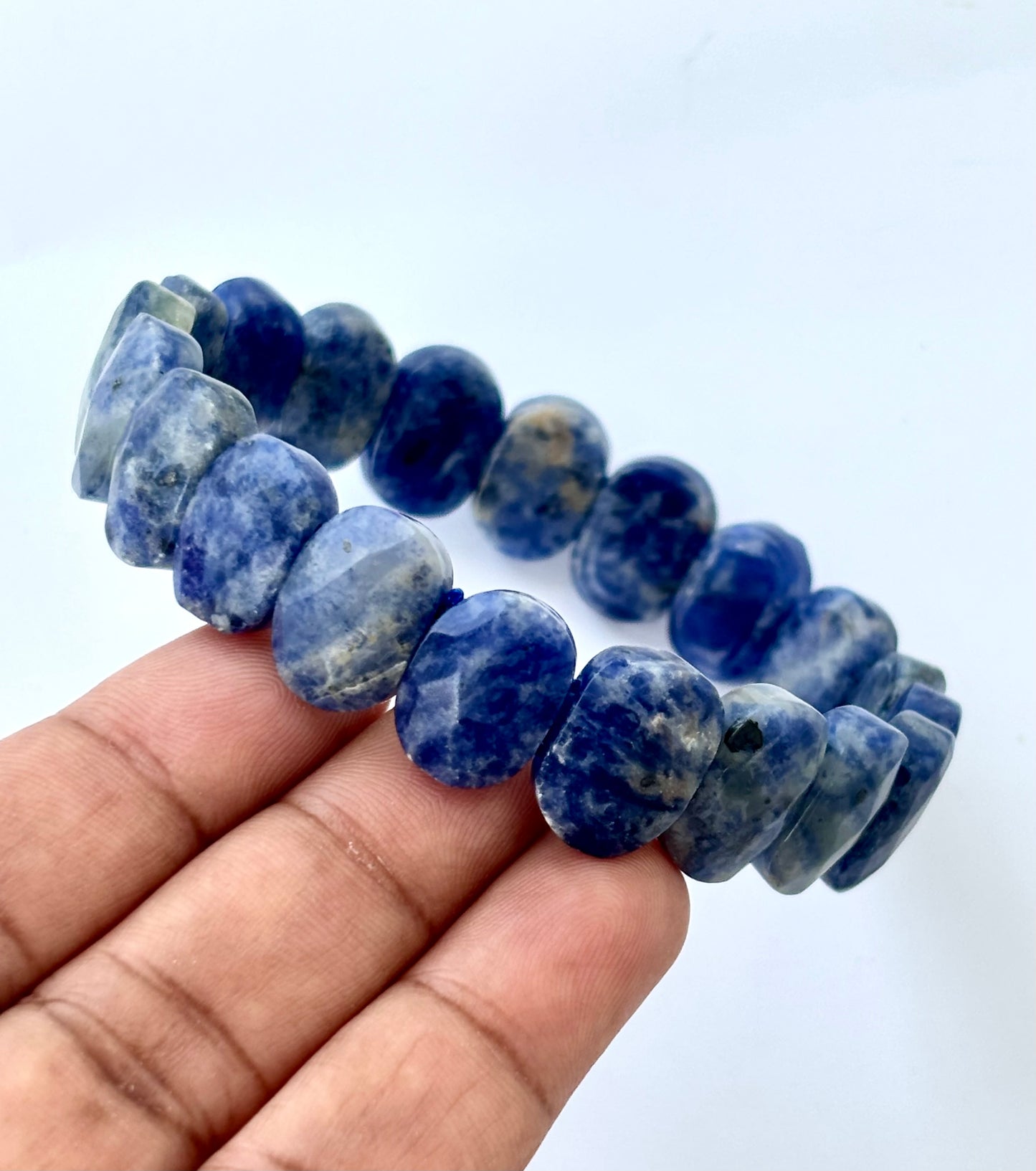 Natural Sodalite Oval Faceted Bracelet
