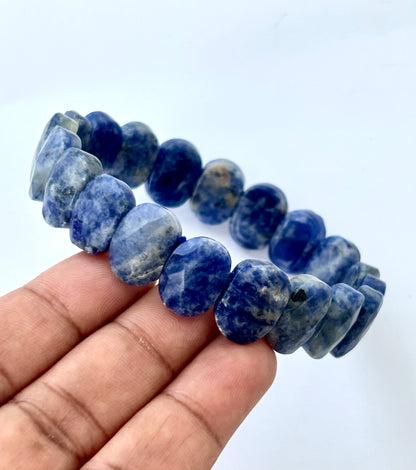 Natural Sodalite Oval Faceted Bracelet