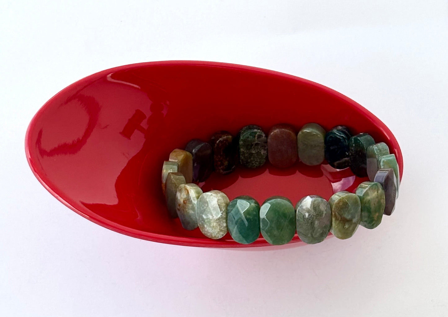 Colorful Agate Oval Faceted Bracelet