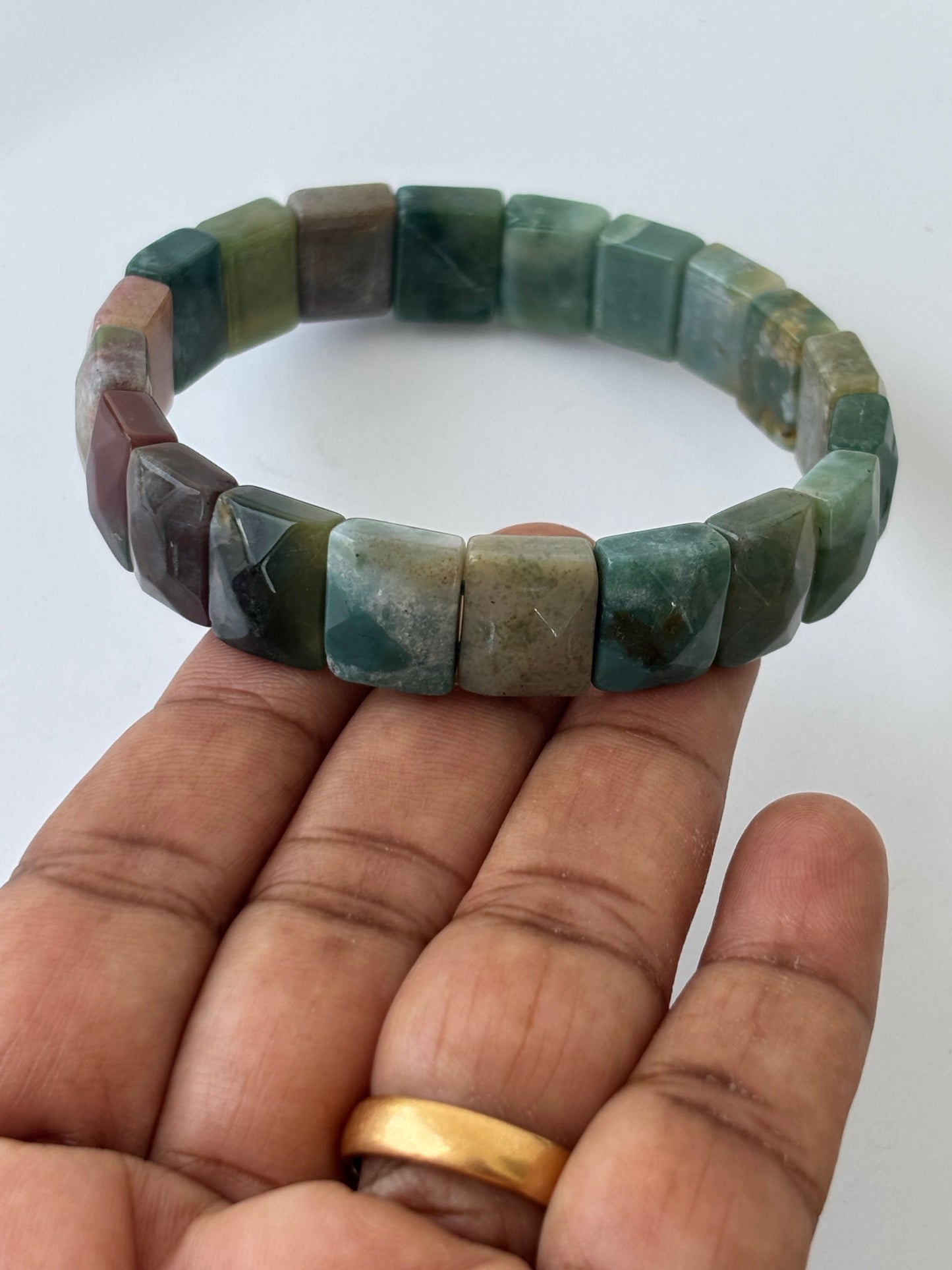 Natural Indian Agate Faceted Bracelet