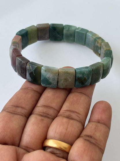 Natural Indian Agate Faceted Bracelet