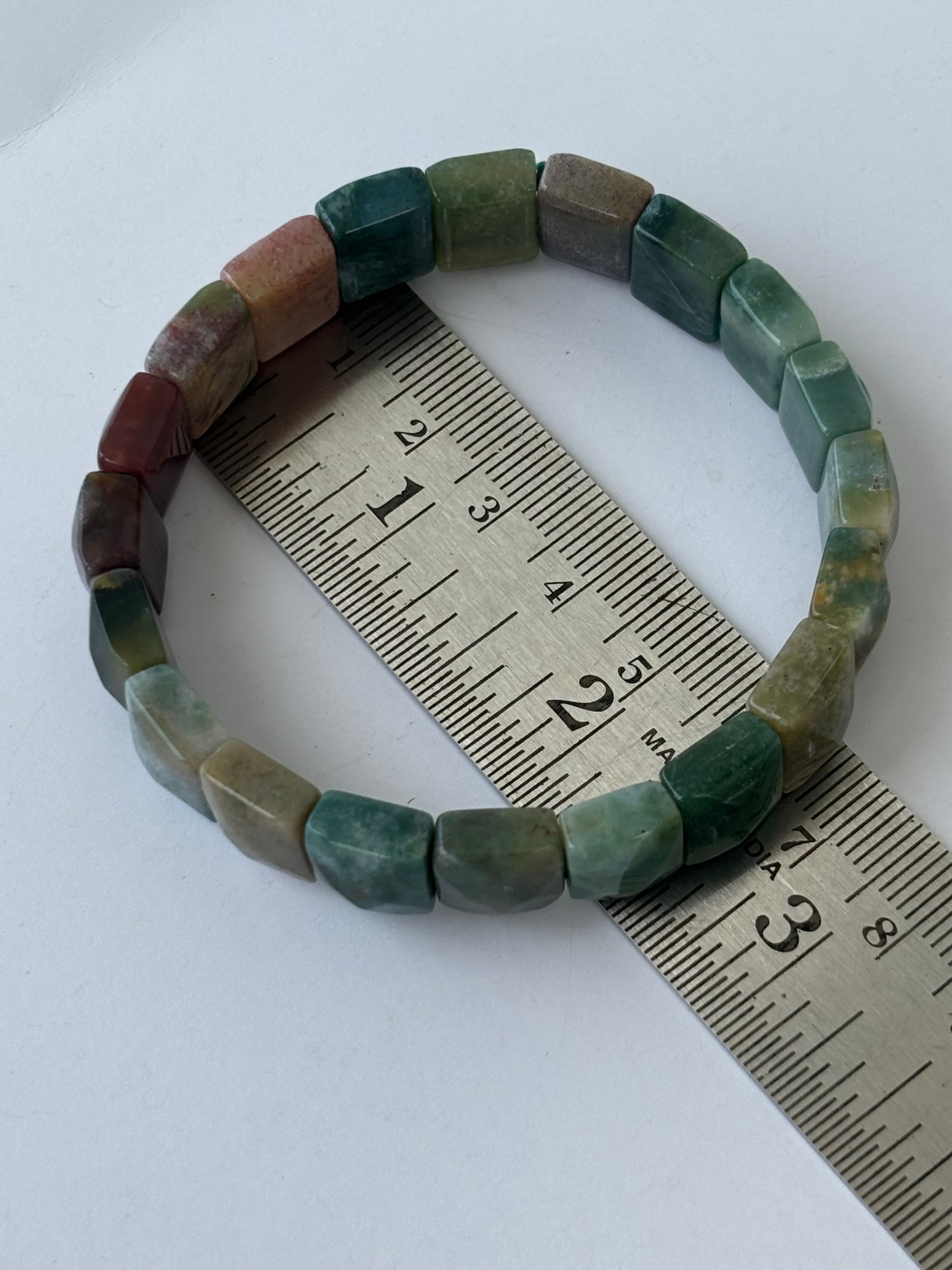 Natural Indian Agate Faceted Bracelet