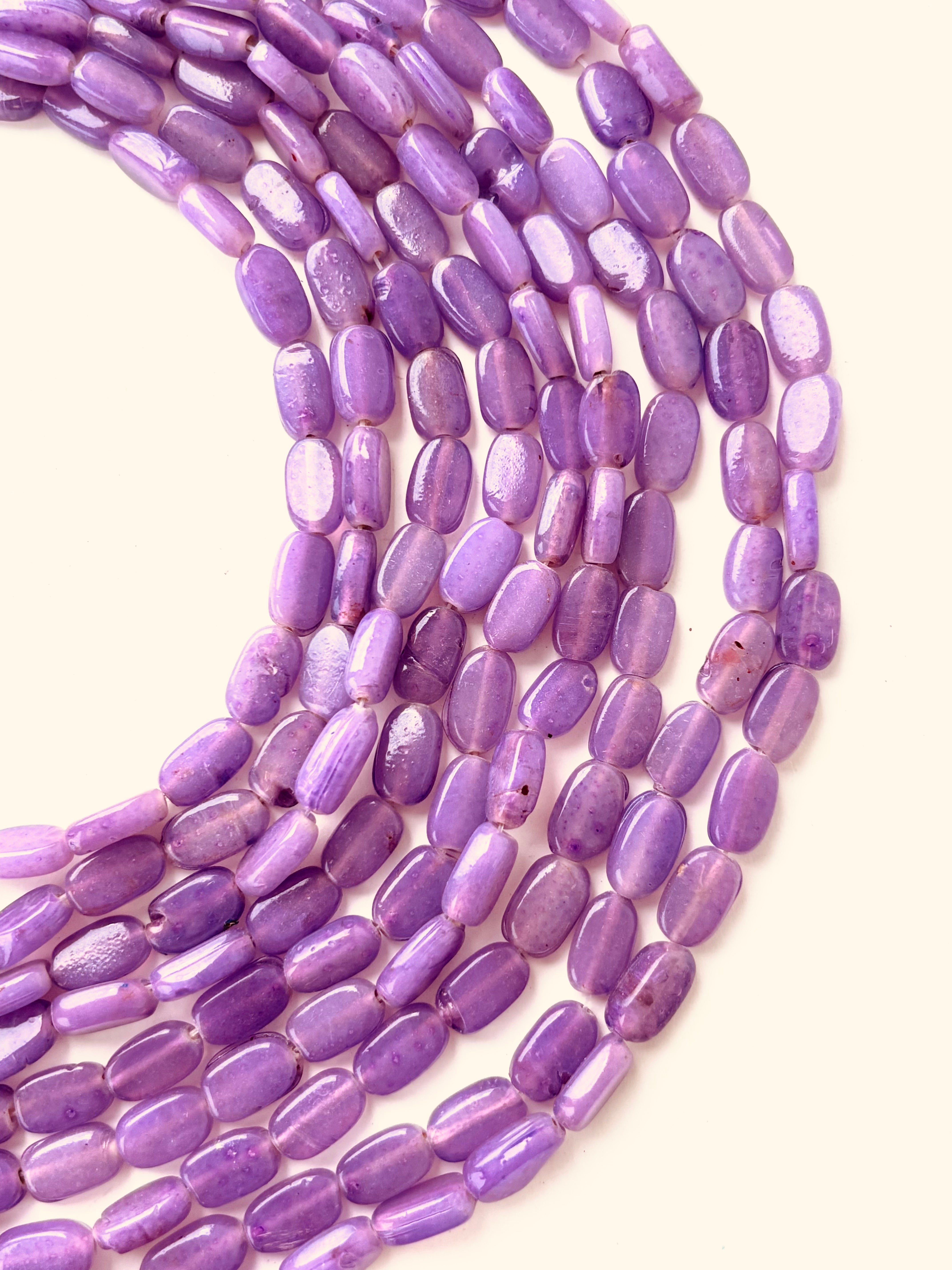 Lavender Oval Flat Beads for Jewelry Making