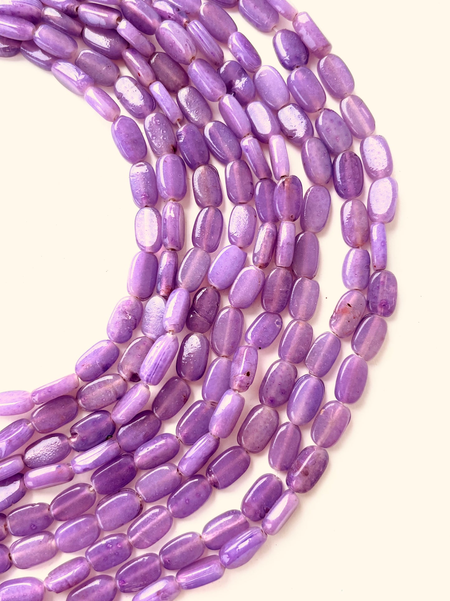 Lavender Oval Flat Beads for Jewelry Making