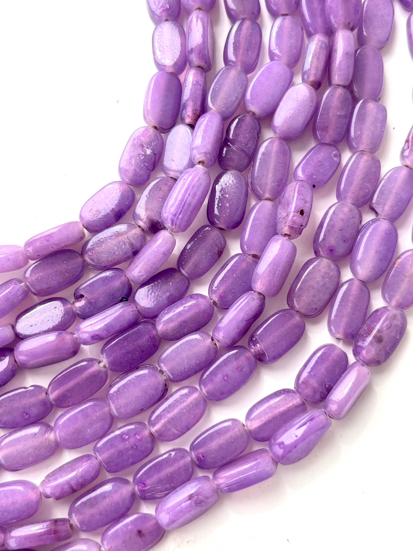 Lavender Oval Flat Beads for Jewelry Making