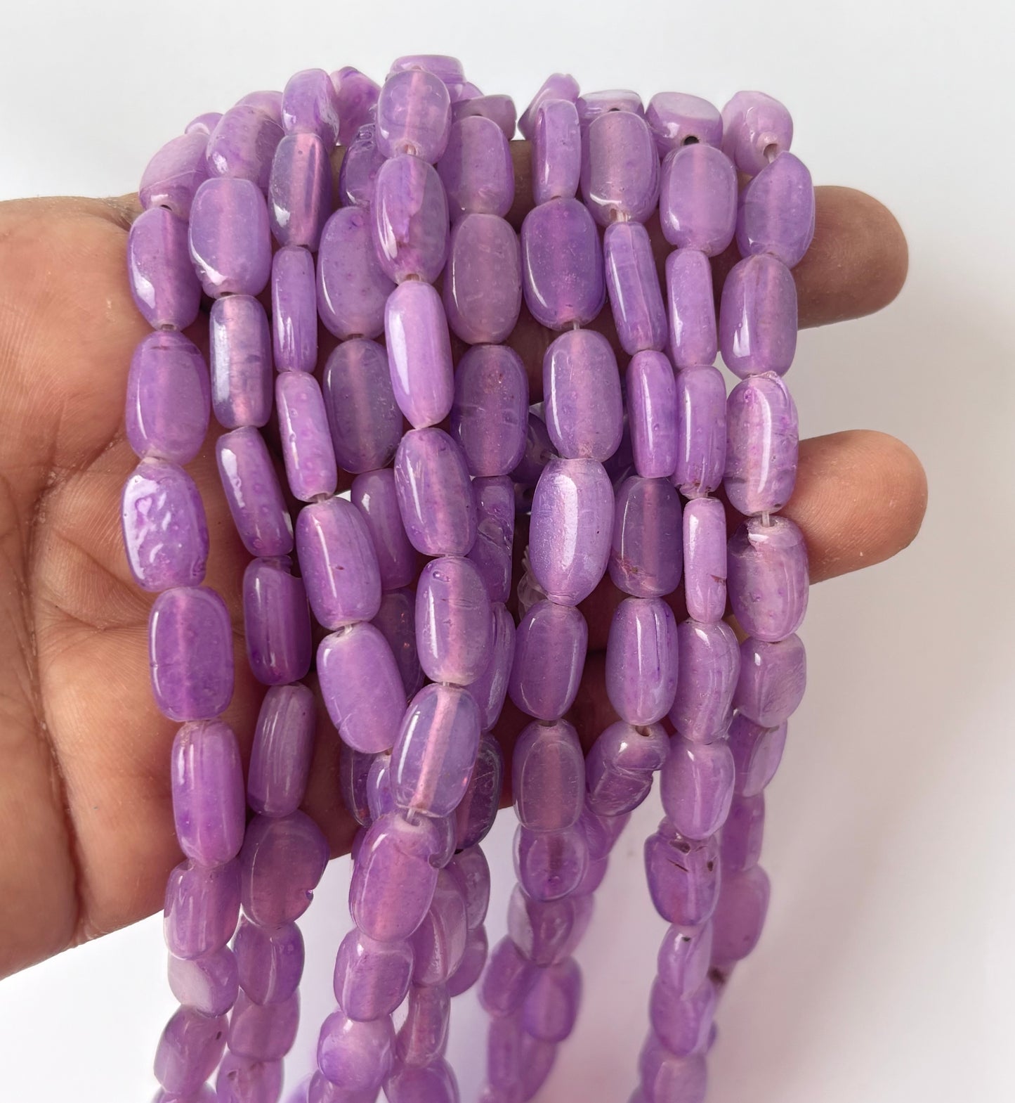 Lavender Oval Flat Beads for Jewelry Making