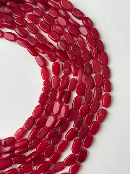 Red Oval Flat Beads for Jewelry Making