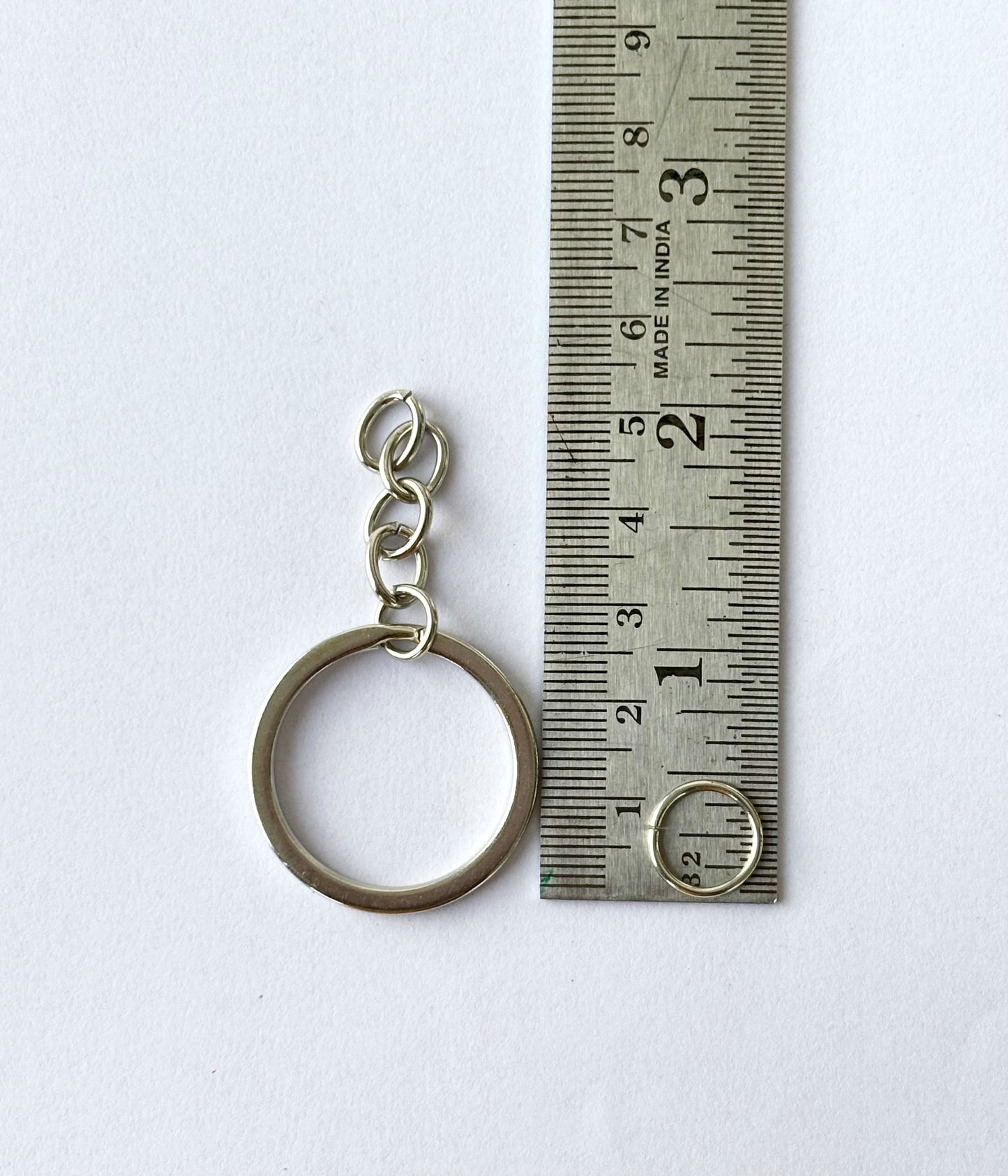 Silver Tone Keychain Rings with Chains