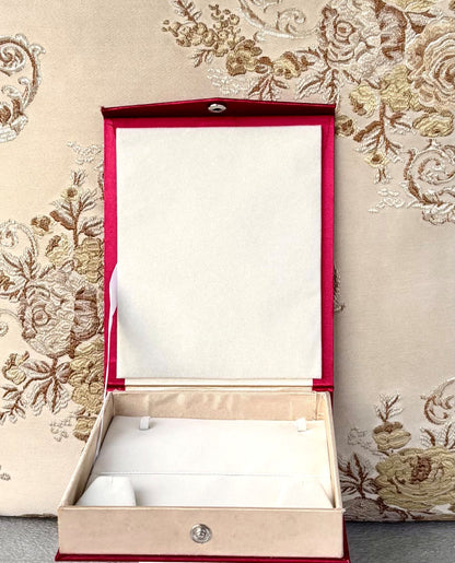 Elegant Red and Cream Jewelry Gift Box
