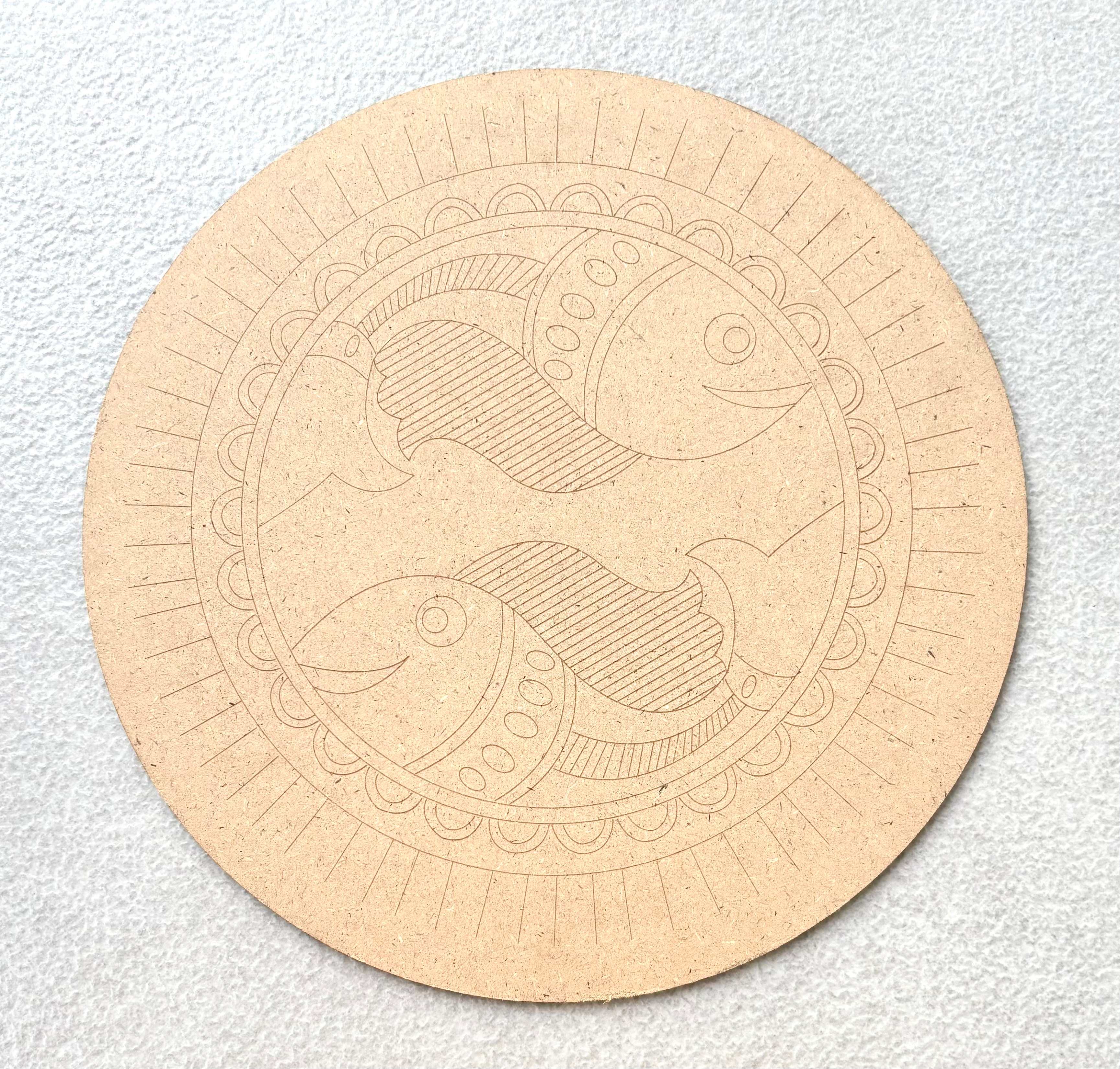 Pre-Marked MDF Lippan Art Fish Board