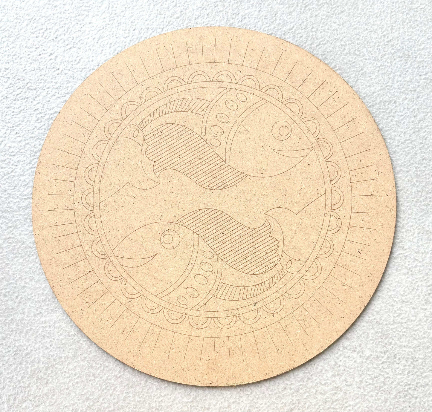Pre-Marked MDF Lippan Art Fish Board