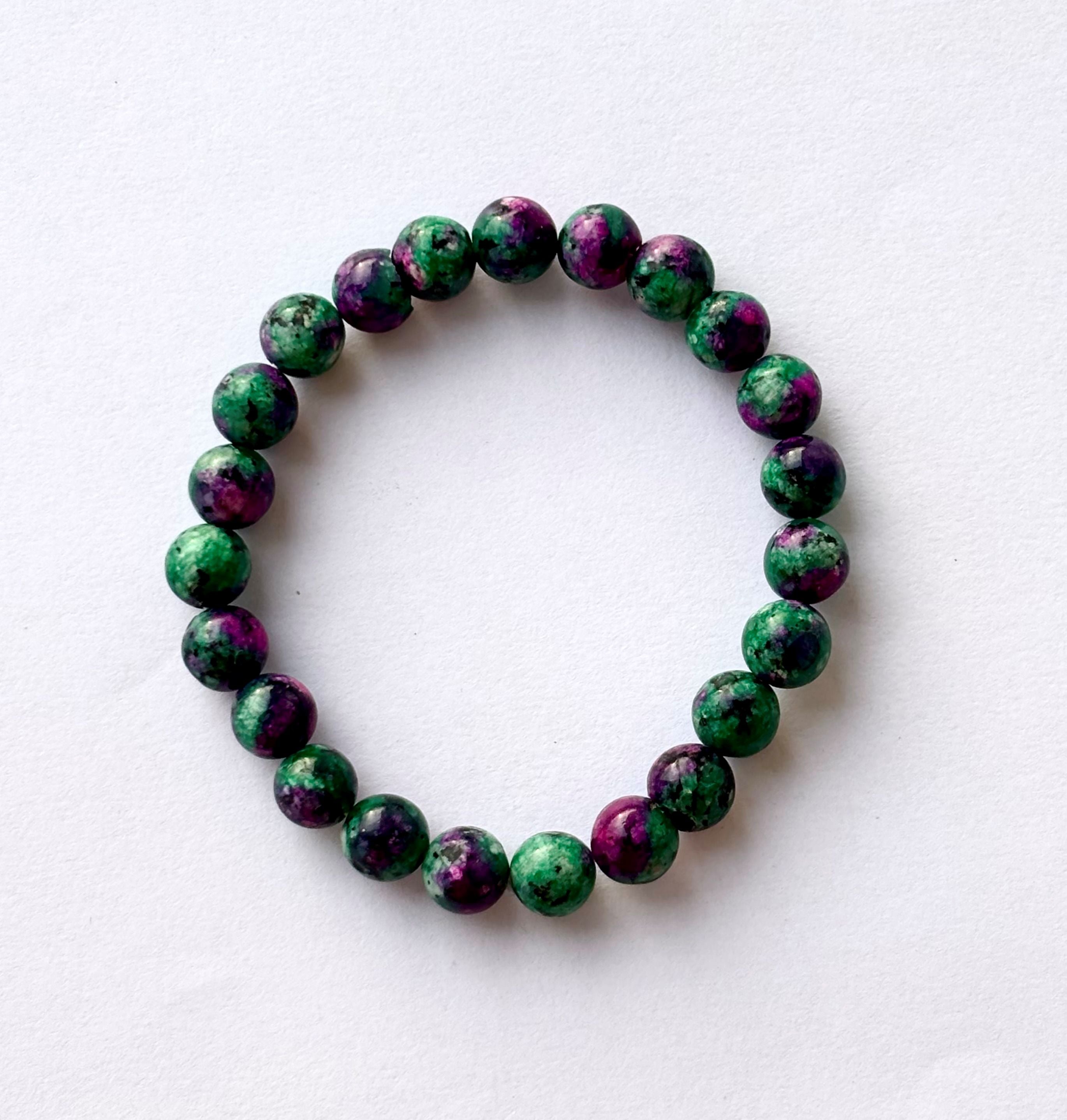 Natural Ruby Zoisite Gemstone Bracelet