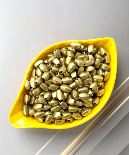 Faceted Oval Metallic Acrylic Beads for Jewelry Making