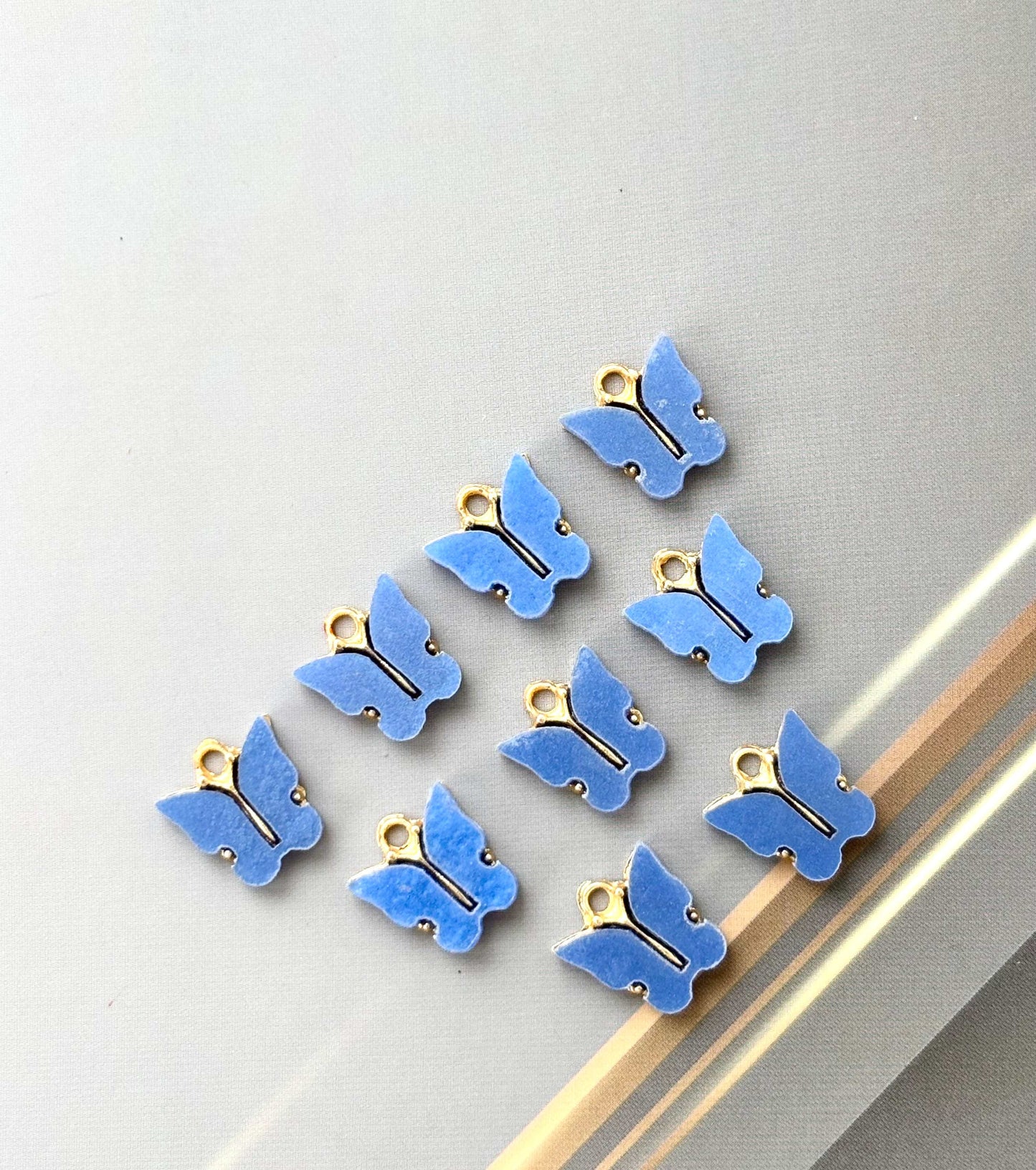 Blue Butterfly Resin Charms for Jewelry Making