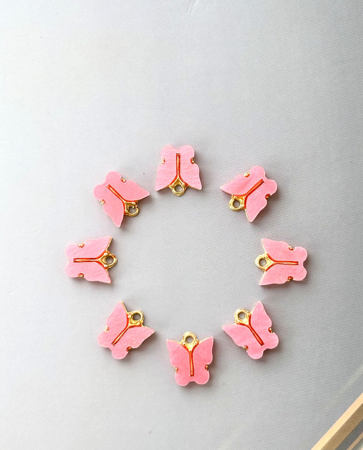 Pink Butterfly Resin Charms for Jewelry Making