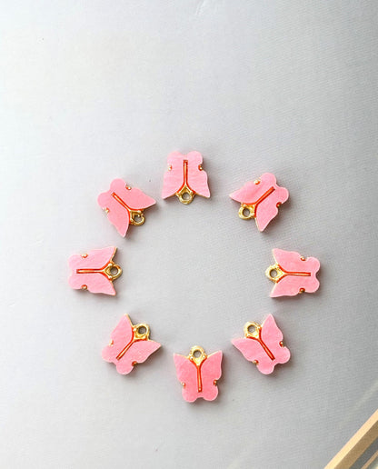 Pink Butterfly Resin Charms for Jewelry Making