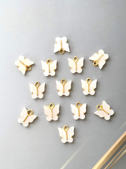 Very Light Pink Butterfly Resin Charms for Jewelry Making