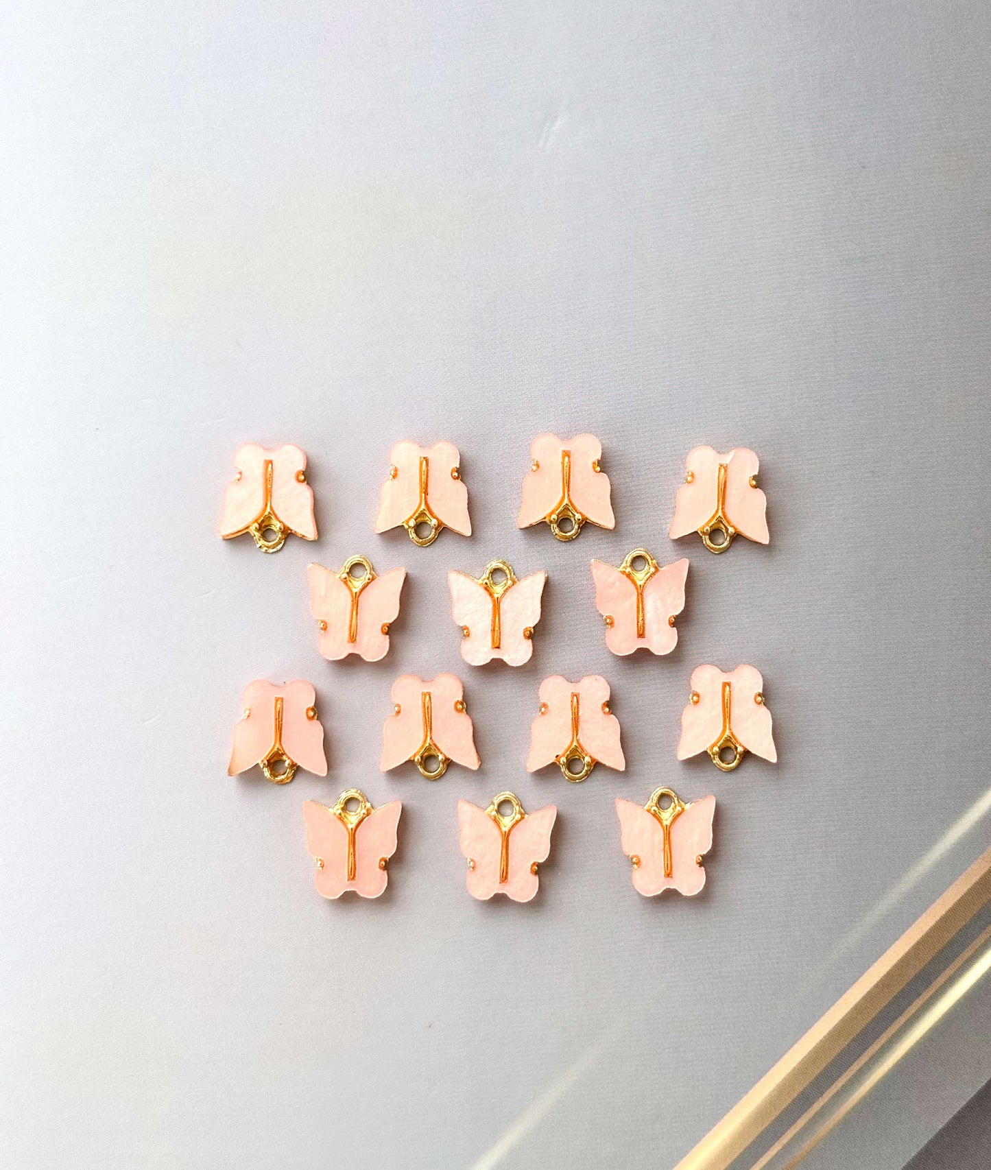 Light Orange Butterfly Resin Charms for Jewelry Making
