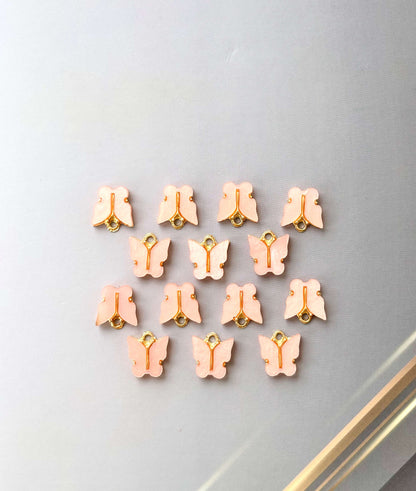 Light Orange Butterfly Resin Charms for Jewelry Making