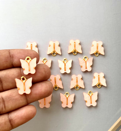 Light Orange Butterfly Resin Charms for Jewelry Making