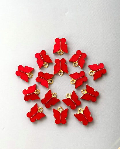 Red Butterfly Resin Charms for Jewelry Making