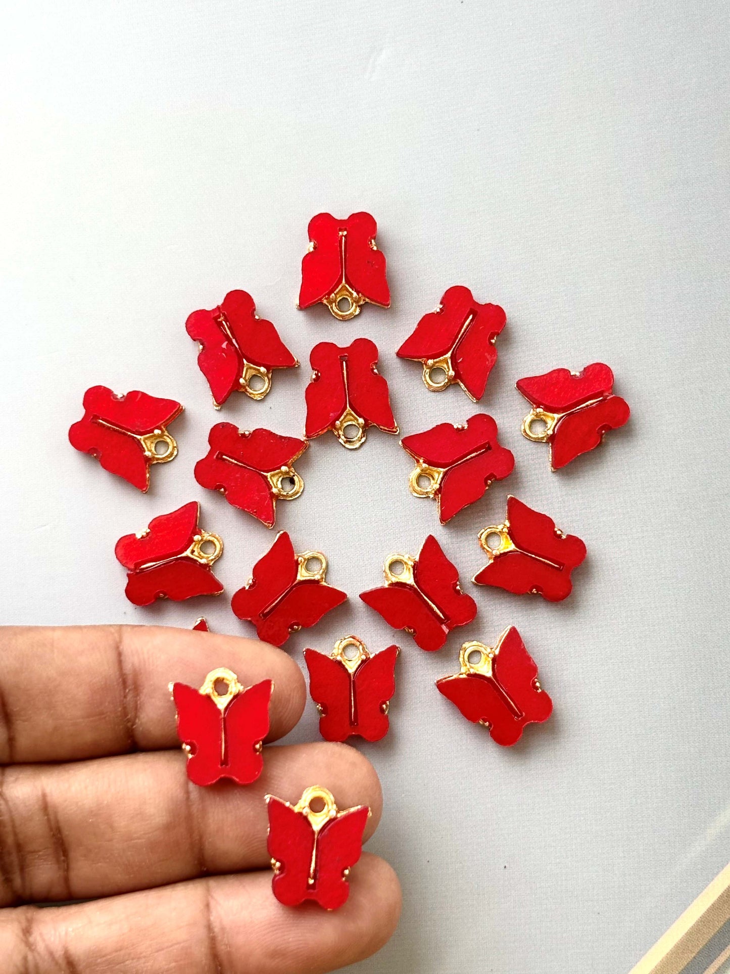 Red Butterfly Resin Charms for Jewelry Making