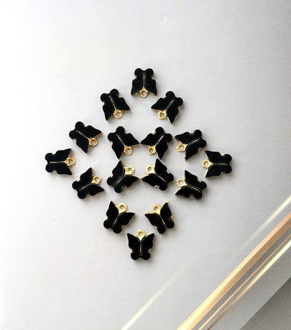 Black Butterfly Resin Charms for Jewelry Making
