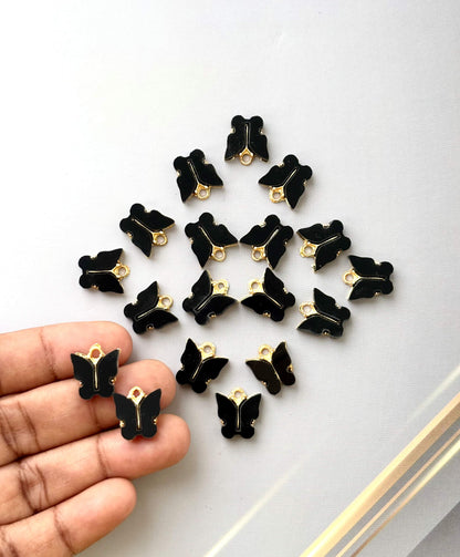 Black Butterfly Resin Charms for Jewelry Making