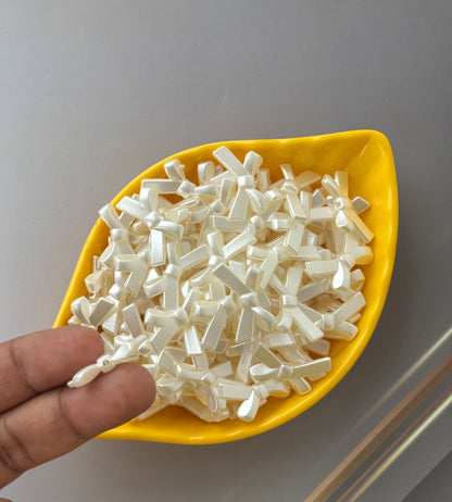 Cream Tie-Bow Beads - Craft Embellishments