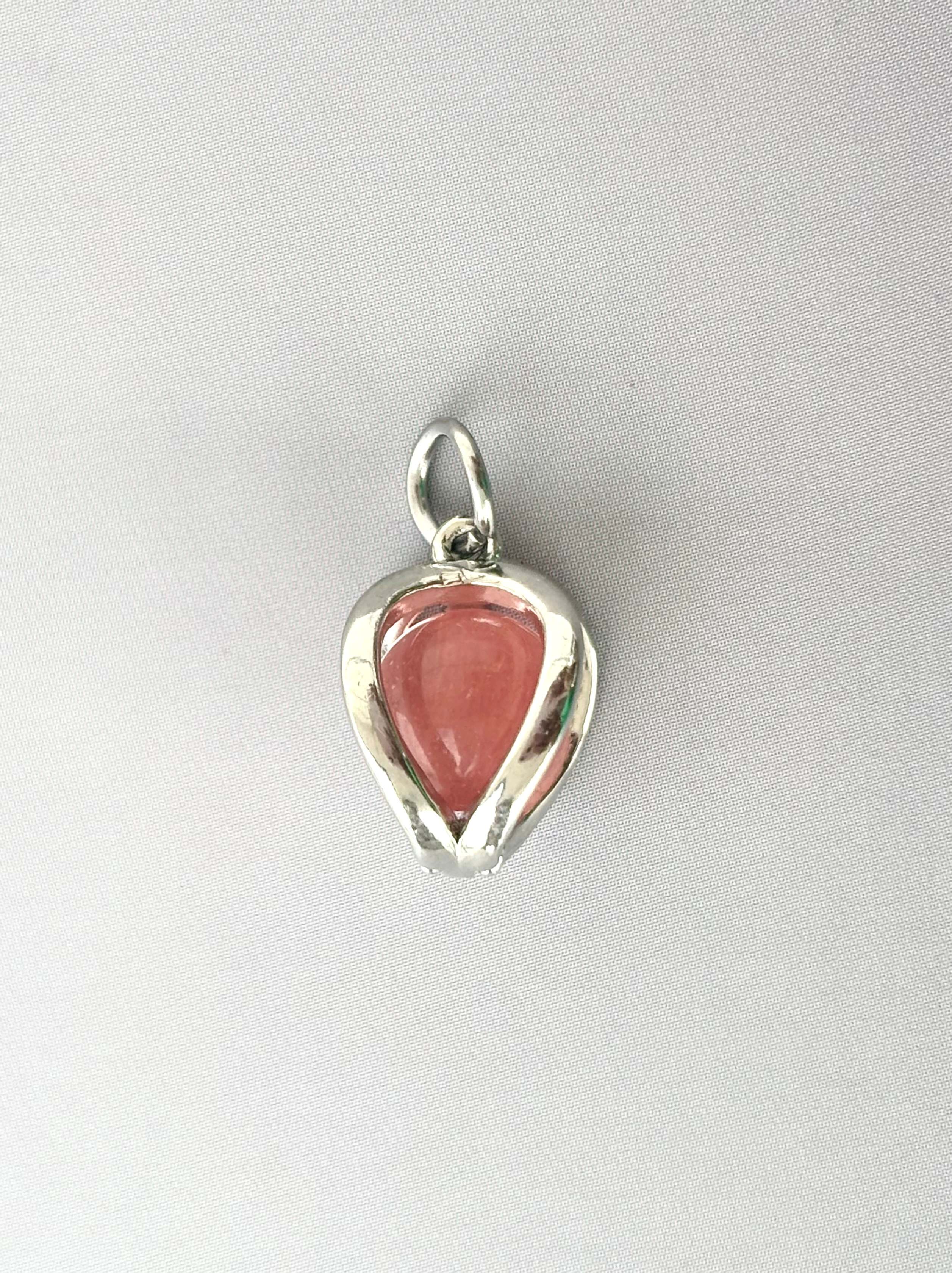 Tiny Blush Pink Teardrop Pendant