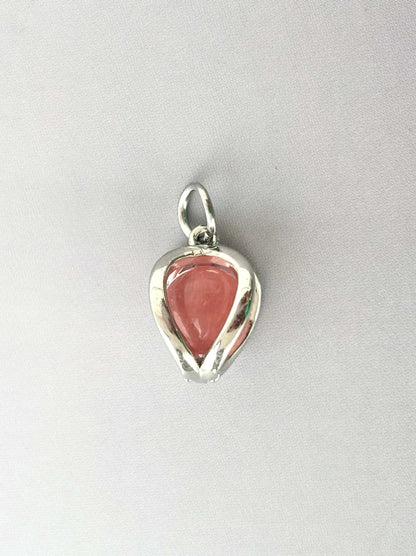 Tiny Blush Pink Teardrop Pendant