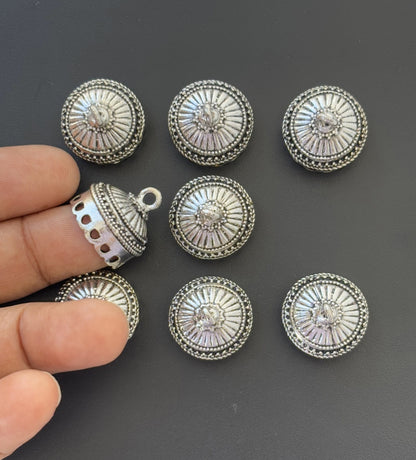 Traditional Dome Design Antique Silver Jhumka Base