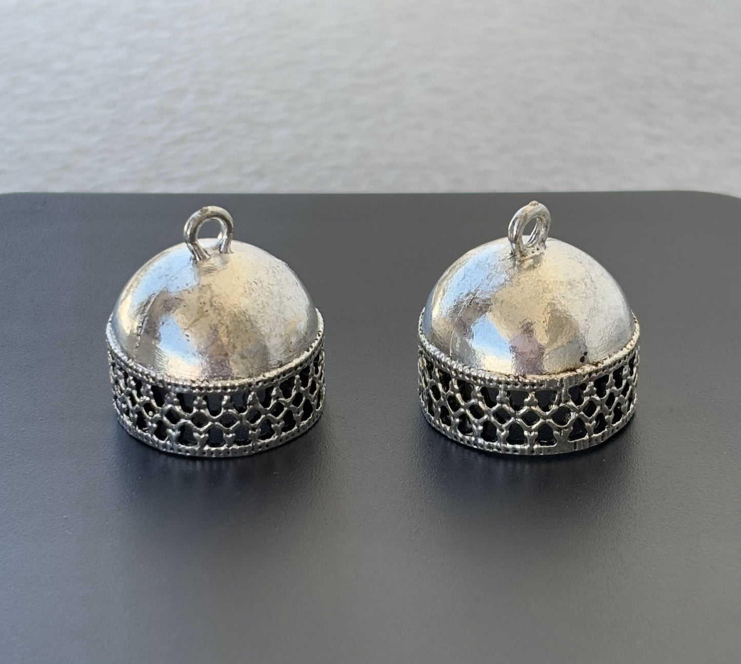 Plain Dome Oxidized Jhumka Base with Cutout Edge