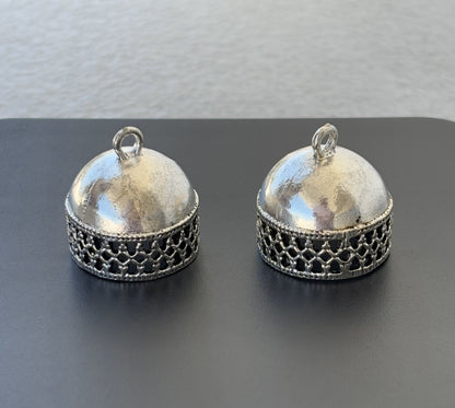 Plain Dome Oxidized Jhumka Base with Cutout Edge