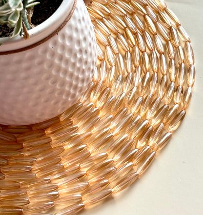 Champagne Glass Barrel Beads 6x21MM