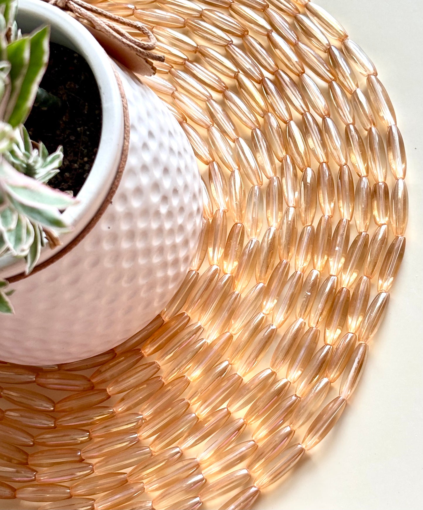 Champagne Glass Barrel Beads 6x21MM