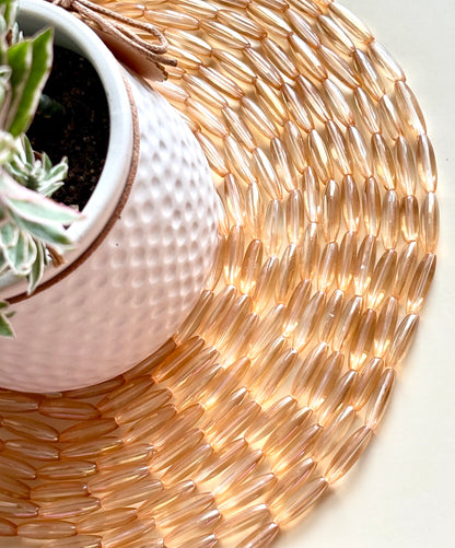 Champagne Glass Barrel Beads 6x21MM