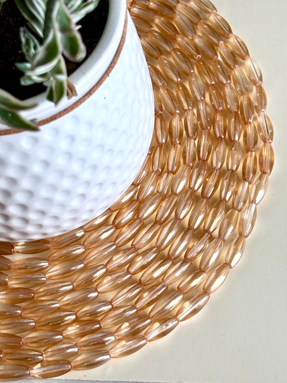 Champagne Glass Barrel Beads 6x16MM