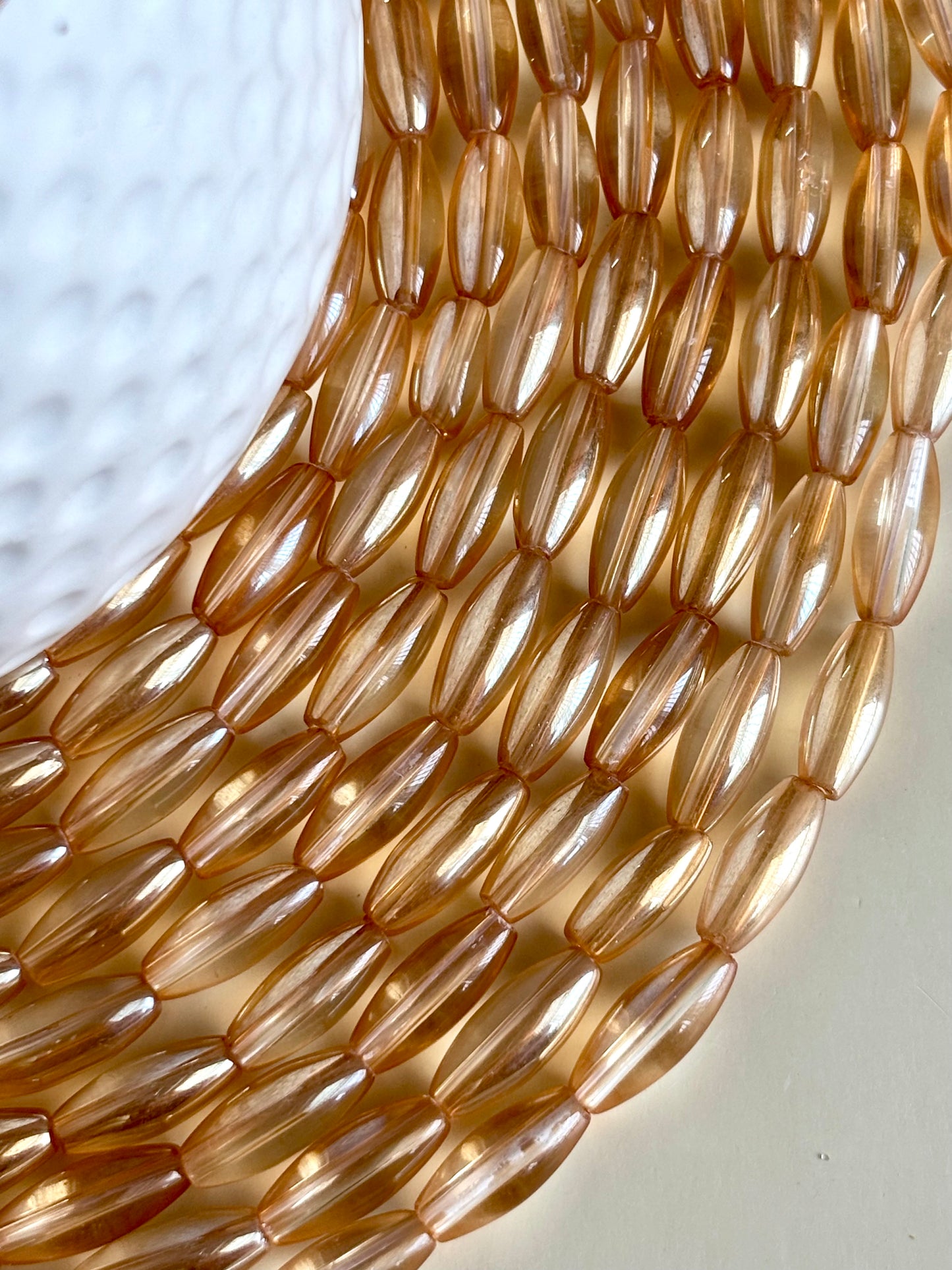 Champagne Glass Barrel Beads 6x16MM