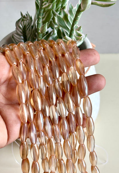 Champagne Glass Barrel Beads 6x16MM