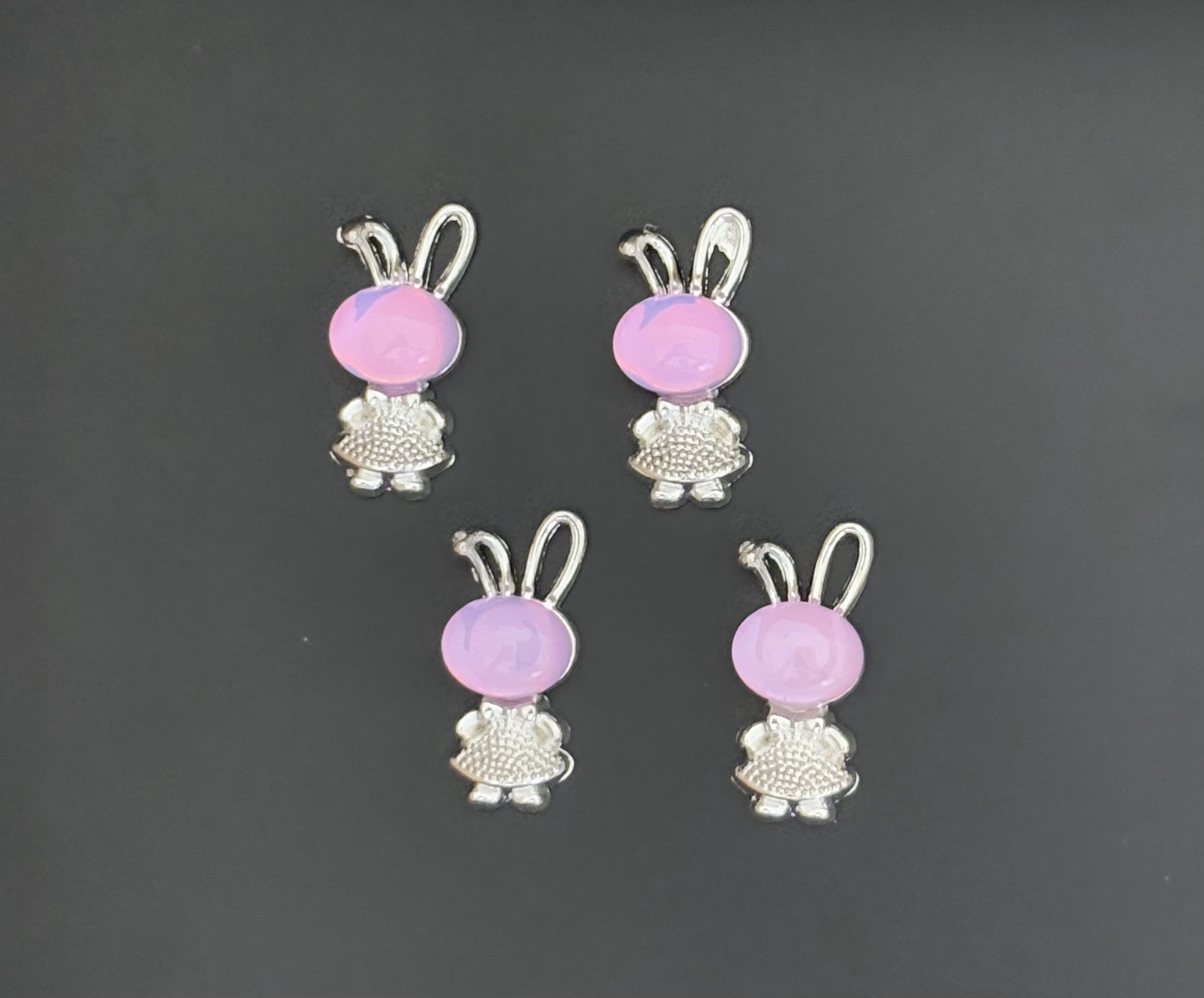 Two Pieces Lavender Bunny Charms