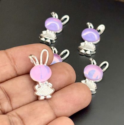 Two Pieces Lavender Bunny Charms