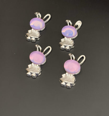 Two Pieces Lavender Bunny Charms