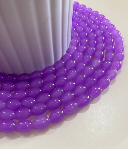 Oval Lavender Glass Beads